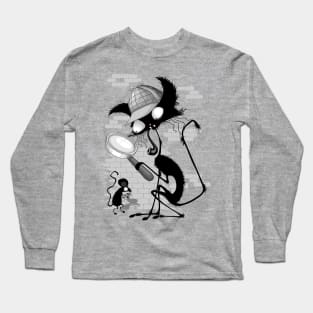 Cat Cartoon Funny Sherlock Holmes Parody Long Sleeve T-Shirt